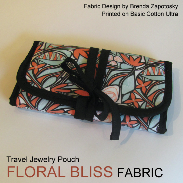 Floral Bliss Jewelry Pouch Folded by Brenda Zapotosky with Words