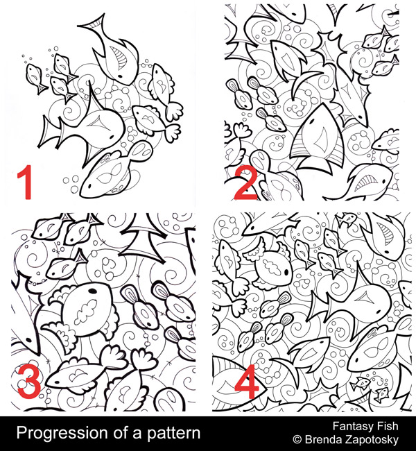 fantasy-fish-pattern-progression-by-brenda-zapotosky-with-words