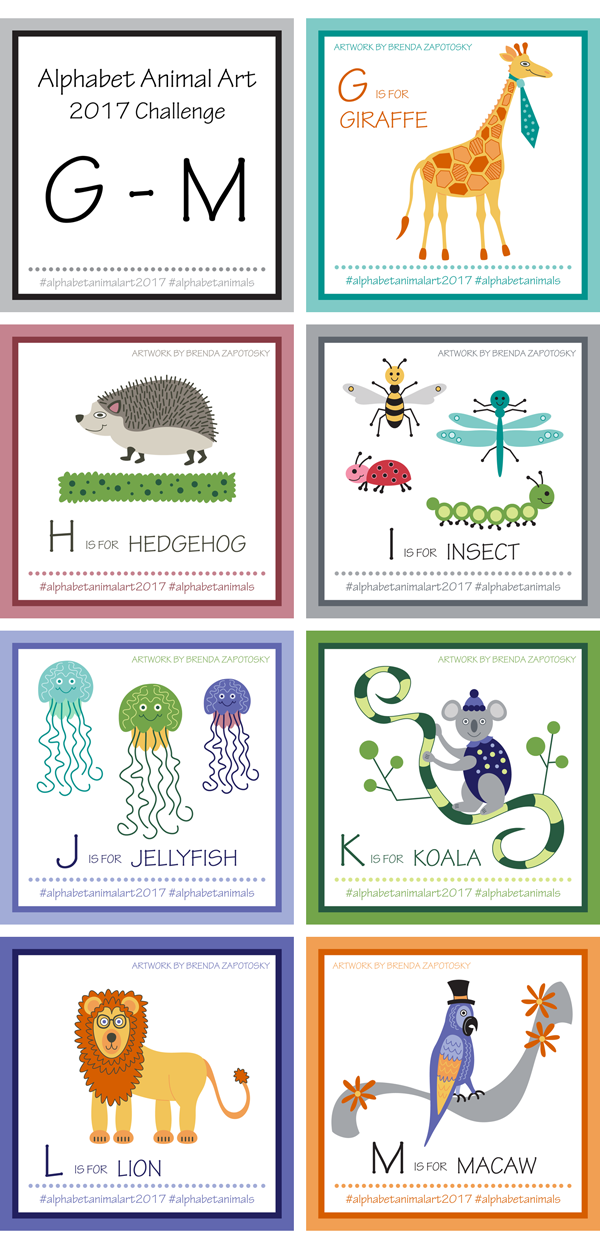 Alphabet Animals Letters G to M by Brenda Zapotosky