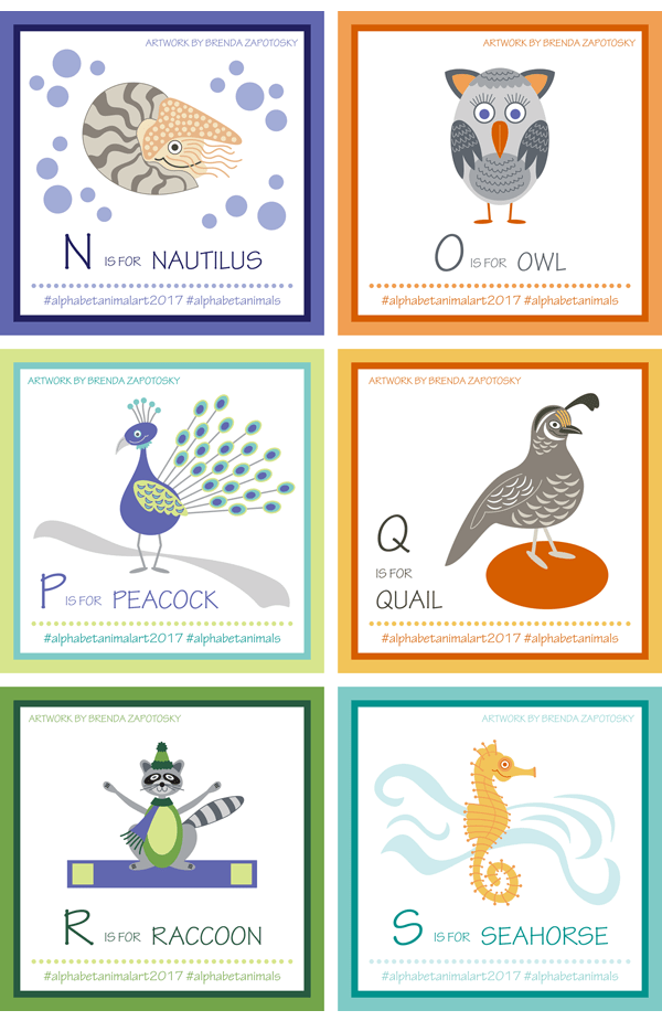Alphabet Animals Letters N to S by Brenda Zapotosky