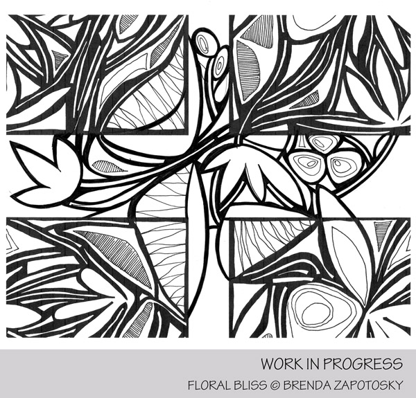 Floral Bliss In Progress Pattern Creation by Brenda Zapotosky
