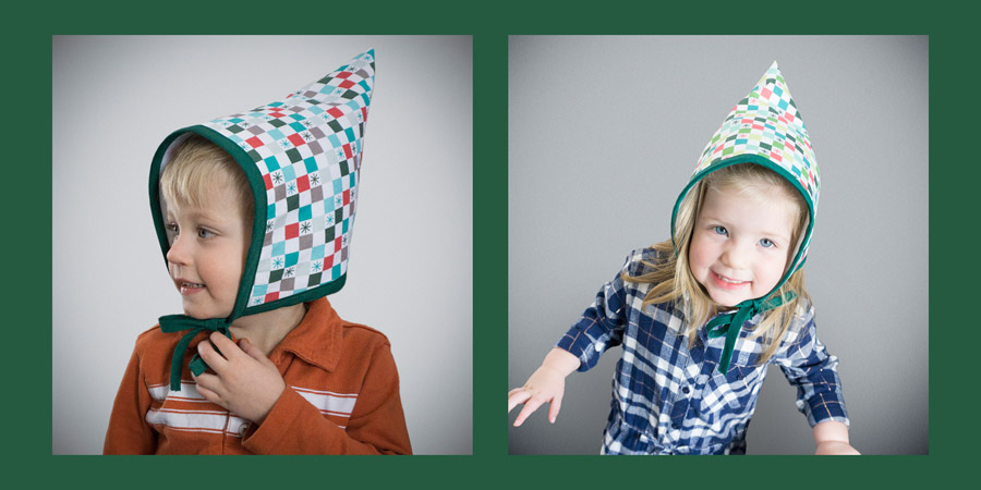 O and C together in Checkered Christmas Hats