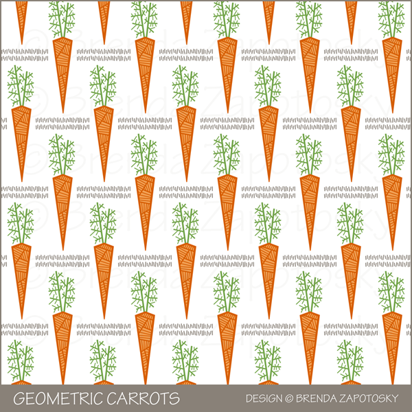 Geometric Carrots Pattern by Brenda Zapotosky Outlined