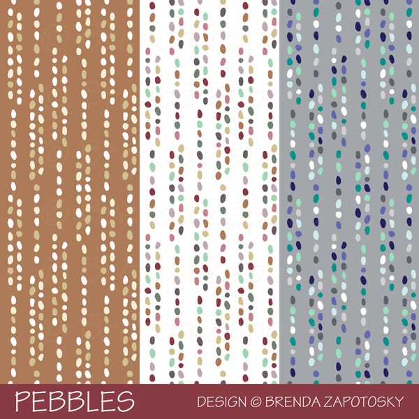 Pebbles Pattern 3 Color Versions by Brenda Zapotosky