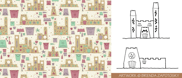 Sandcastles Pattern and Illustrations by Brenda Zapotosky