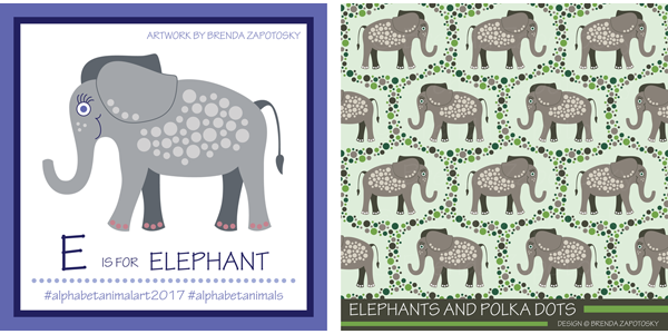 Elephant Illustration by Brenda Zapotosky