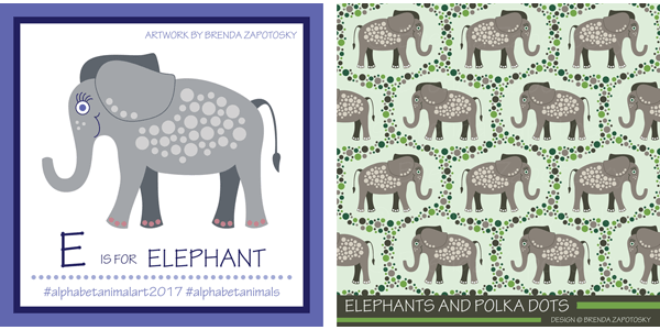 Elephant Illustration by Brenda Zapotosky