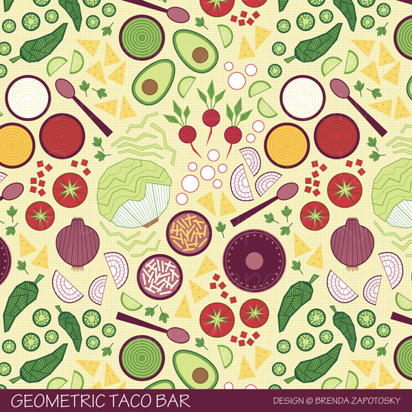 Geometric Taco Bar Pattern by Brenda Zapotosky