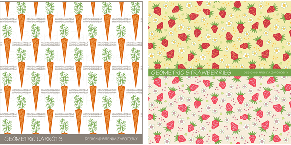 carrots and strawberries patterns by brenda zapotosky
