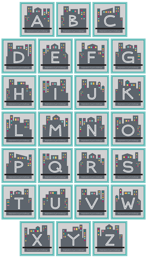 26 CITY Letter Blocks by Brenda Zapotosky